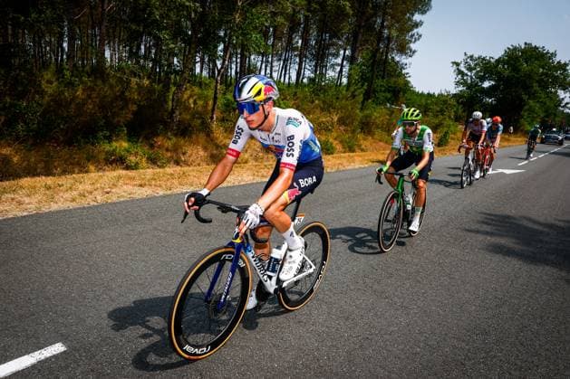 German Florian Lipowitz of Red Bull-BORA-hansgrohe pictured in action during stage 7 of the 2026 Tour de France cycling race, 175km from Hagetmau to Bordeaux, on Friday 10 July 2026. The 113th edition of the Tour de France starts on Saturday 4 July in Barcelona, Spain, and will finish in Paris, France on the 26th of July. POOLxLUCAxBETTINI  x180879753x