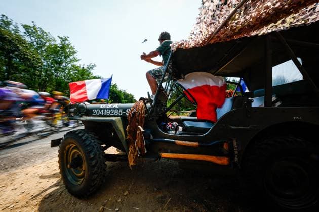A spectator pictured during stage 7 of the 2026 Tour de France cycling race, 175km from Hagetmau to Bordeaux, on Friday 10 July 2026. The 113th edition of the Tour de France starts on Saturday 4 July in Barcelona, Spain, and will finish in Paris, France on the 26th of July. POOLxLUCAxBETTINI  x180881760x