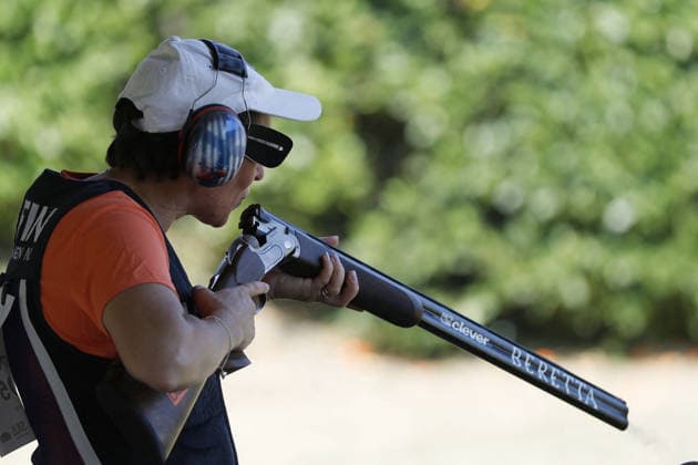 OTHER - Shooting - ISSF World Cup Shotgun Photo by IPA ABACAPRESS.COM86568640 - Noora Antikainen of Finland reacts during the fourth day of the ISSF World Cup Shotgun competition at the Concaverde Shooting Range on July 10, 2026, in Lonato del Garda, Italy. Lonato del Garda Italy  Copyright: xIPAxSport ABACAx