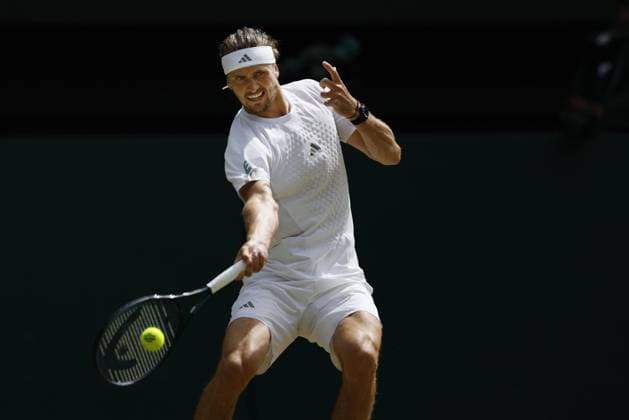 Tennis: Wimbledon championships Alexander Zverev of Germany plays against Arthur Fery of Britain in the men s singles semifinals at the Wimbledon tennis tournament in London on July 10, 2026.  A14AA0005622529P