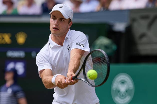 July 10, 2026, London, London, Great Britain: Arthur Fery of Great Britain returns with backhand during The Championships Wimbledon , 10.7.2026 in London (All England Lawn Tennis and Croquet Club), Great Britain Tennis 2026: Grand Slam: The Championships Wimbledon: 12th Day: Semifinal: ZVEREV 7:6 6:2 6:4 FERY  - ZUMAs343 20260710_zsp_s343_046 Copyright: xMathiasxSchulzx