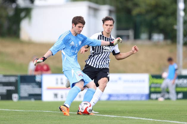 Besiktas v Mattersburg - Friendly MATTERSBURG, AUSTRIA - JULY 10: Ahmet Sami Bircan (R) of Besiktas competes for the ball during a pre-season friendly match between Besiktas and Mattersburg at Pappelstadion in Mattersburg, Austria, on July 10, 2026. Muhammed Ali Yigit Anadolu Mattersburg Austria. Editorial use only. Please get in touch for any other usage.  Copyright: x2026xAnadoluxMuhammedxAlixYigitx