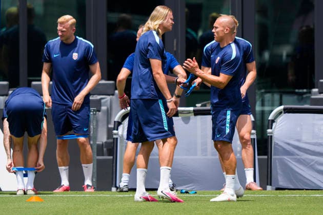 World Cup 2026 Fort Lauderdale, Florida , USA 20260710. Erling Braut Haaland training with the Norwegian men s national football team at Inter Miami CF Stadium. Photo: Fredrik Varfjell NTB Fort Lauderdale, Florida United States EDITORIAL USE ONLY. RESTRICTED USE FOR BETTING COMPANIES Ref:_SPOy1Jqa21Ws0I.jpg *** 2026 World Cup, Fort Lauderdale, Florida, USA 20260710 Erling Braut Haaland training with the Norwegian men’s national soccer team at Inter Miami CF Stadium. Photo: Fredrik Varfjell, NTB. Fort Lauderdale, Florida, United States. EDITORIAL USE ONLY. RESTRICTED USE FOR BETTING COMPANIES.  Copyright: xFredrikxVarfjellx xNTBx