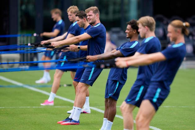 World Cup 2026 Fort Lauderdale, Florida , USA 20260710. Erling Braut Haaland training with the Norwegian men s national football team at Inter Miami CF Stadium. Photo: Fredrik Varfjell NTB Fort Lauderdale, Florida United States EDITORIAL USE ONLY. RESTRICTED USE FOR BETTING COMPANIES Ref:_SPOwISDgtgEA4E.jpg *** 2026 World Cup, Fort Lauderdale, Florida, USA 20260710 Erling Braut Haaland training with the Norwegian men’s national soccer team at Inter Miami CF Stadium. Photo: Fredrik Varfjell, NTB. Fort Lauderdale, Florida, United States. EDITORIAL USE ONLY. RESTRICTED USE FOR BETTING COMPANIES.  Copyright: xFredrikxVarfjellx xNTBx
