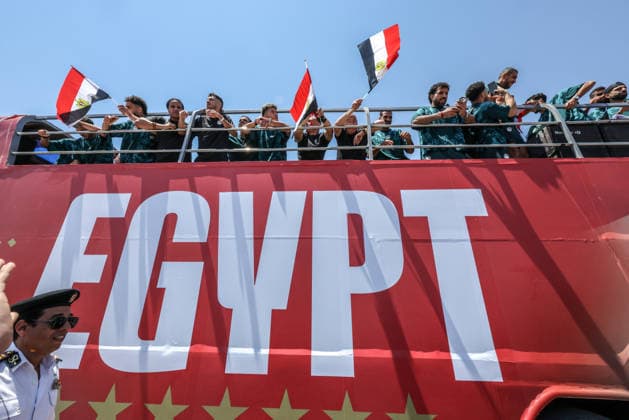 Egypt national football team welcomed back home after 2026 FIFA World Cup, WM, Weltmeisterschaft, Fussball elimination EL-ALAMEIN, EGYPT - JULY 10: Fans gather to welcome members of the Egypt National Football Team upon their arrival at El-Alamein Airport after being eliminated by Argentina from the 2026 FIFA World Cup, in El-Alamein, Egypt, on July 10, 2026. Mohamed Elshahed Anadolu El-Alamein Egypt. Editorial use only. Please get in touch for any other usage.  Copyright: x2026xAnadoluxMohamedxElshahedx