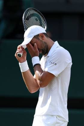 Novak Djokovic dejected during his semi final match Wimbledon Tennis Championships, Day 12, The All England Lawn Tennis and Croquet Club, London, UK - 10 Jul 2026London The All England Lawn Tennis and United Kingdom  Copyright: xKieranxMcManus Shutterstockx 16981026ep