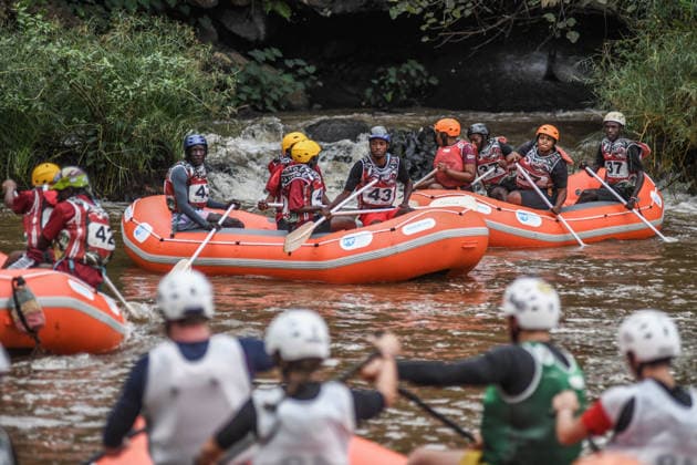 2026 World Rafting Cup in Kenya SAGANA, KENYA - JULY 10: Athletes compete on the Sagana stage of the Tana River, one of the international rafting courses, during the 2026 World Rafting Cup hosted in the town of Sagana within Kirinyaga County, north of Kenya s capital Nairobi, on July 10, 2026. The competition, running from July 5 to 12, features participation from numerous countries including Italy, Burundi, the Czech Republic, Japan, Morocco, Nigeria, and Uganda. Gerald Anderson Anadolu Sagana Kenya. Editorial use only. Please get in touch for any other usage.  Copyright: x2026xAnadoluxGeraldxAndersonx