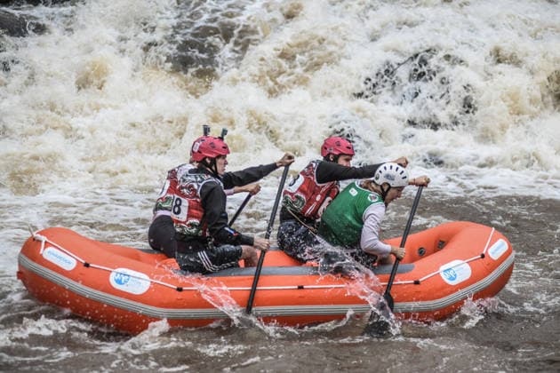 2026 World Rafting Cup in Kenya SAGANA, KENYA - JULY 10: Athletes compete on the Sagana stage of the Tana River, one of the international rafting courses, during the 2026 World Rafting Cup hosted in the town of Sagana within Kirinyaga County, north of Kenya s capital Nairobi, on July 10, 2026. The competition, running from July 5 to 12, features participation from numerous countries including Italy, Burundi, the Czech Republic, Japan, Morocco, Nigeria, and Uganda. Gerald Anderson Anadolu Sagana Kenya. Editorial use only. Please get in touch for any other usage.  Copyright: x2026xAnadoluxGeraldxAndersonx
