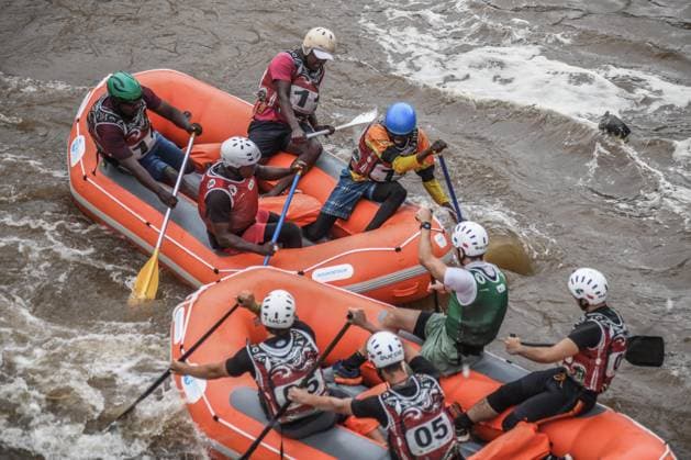2026 World Rafting Cup in Kenya SAGANA, KENYA - JULY 10: Athletes compete on the Sagana stage of the Tana River, one of the international rafting courses, during the 2026 World Rafting Cup hosted in the town of Sagana within Kirinyaga County, north of Kenya s capital Nairobi, on July 10, 2026. The competition, running from July 5 to 12, features participation from numerous countries including Italy, Burundi, the Czech Republic, Japan, Morocco, Nigeria, and Uganda. Gerald Anderson Anadolu Sagana Kenya. Editorial use only. Please get in touch for any other usage.  Copyright: x2026xAnadoluxGeraldxAndersonx