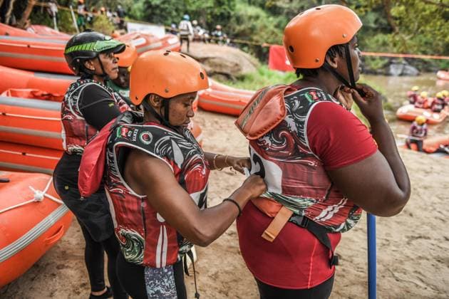 2026 World Rafting Cup in Kenya SAGANA, KENYA - JULY 10: Athletes compete on the Sagana stage of the Tana River, one of the international rafting courses, during the 2026 World Rafting Cup hosted in the town of Sagana within Kirinyaga County, north of Kenya s capital Nairobi, on July 10, 2026. The competition, running from July 5 to 12, features participation from numerous countries including Italy, Burundi, the Czech Republic, Japan, Morocco, Nigeria, and Uganda. Gerald Anderson Anadolu Sagana Kenya. Editorial use only. Please get in touch for any other usage.  Copyright: x2026xAnadoluxGeraldxAndersonx