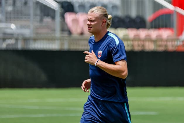July 10, 2026, Fort Lauderdale, Florida, USA: Erling Haaland 9 of Norway attends a Norway soccer team training session prior to a World Cup 26 Quarter-Final match between Norway and England. Fort Lauderdale USA - ZUMAa257 20260710_zsp_a257_029 Copyright: xChrisxArjoonx