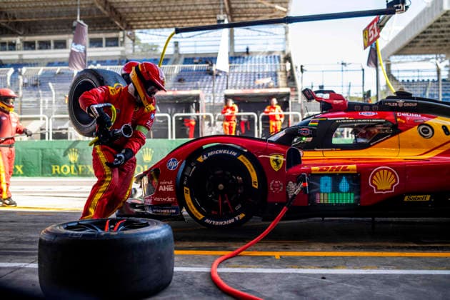 FIA WEC - 6 HOURS OF SAO PAULO 2026 51 CALADO James (gbr), GIOVINAZZI Antonio (ita), PIER GUIDI Alessandro (ita), Ferrari AF Corse, Ferrari 499P 51, Hypercar, pitstop, arrÃªt aux stands during the 6 Hours of Sao Paulo 2026, 4th round of the 2026 FIA World Endurance Championship, from July 10 to 12, 2026 on the Interlagos Circuit in Sao Paulo, Brazil - Sao PauloBrazil  Copyright: xFabrizioxBoldonix