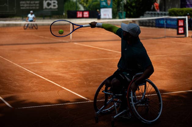 Daniel Rodrigues BRA (vorne), im Hintergrund Frederic Cattaneo FRA, 36. GERMAN OPEN 2026 - Beate Loddenkemper Trophy, Berlin, BTTC Grün-Weiß, 10.07.2026, *** Daniel Rodrigues (BRA) in the foreground; in the background, Frederic Cattaneo (FRA), 36th German Open 2026 Beate Loddenkemper Trophy, Berlin, BTTC Grün Weiß, July 10, 2026, Copyright: xClaudioxGärtnerx