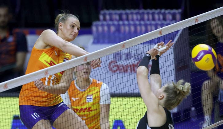10.07.2026 Belgrade(Serbia) Germany-Netherlands Nations League women s volleyball Indy Baijens (L) Netherlands :