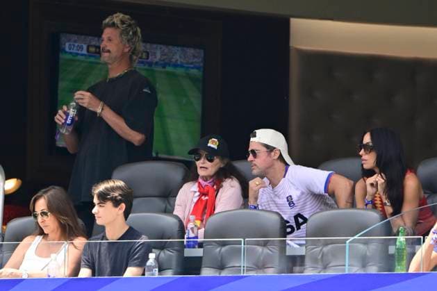 Spain vs Belgium - FIFA World Cup, WM, Weltmeisterschaft, Fussball 2026 LOS ANGELES, UNITED STATES OF AMERICA - JULY 10 : Brad Pitt pictured during the FIFA World Cup 2026 round of 8 match between Spain and Belgium at the SoFi stadium on July 10, 2026 in Los Angeles, United States of America, 10 07 2026 Los Angeles United States of America  Copyright: xJanxDexMeuleneirx