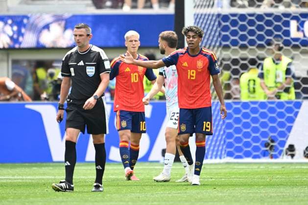 Spain vs Belgium - FIFA World Cup, WM, Weltmeisterschaft, Fussball 2026 LOS ANGELES, UNITED STATES OF AMERICA - JULY 10 : Yamal Lamine forward of Spain pictured during the FIFA World Cup 2026 round of 8 match between Spain and Belgium at the SoFi stadium on July 10, 2026 in Los Angeles, United States of America, 10 07 2026 Los Angeles United States of America  Copyright: xNicoxVereeckenx