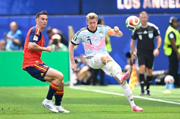 Spain vs Belgium - FIFA World Cup, WM, Weltmeisterschaft, Fussball 2026 LOS ANGELES, UNITED STATES OF AMERICA - JULY 10 : De Bruyne Kevin forward of Belgium pictured during the FIFA World Cup 2026 round of 8 match between Spain and Belgium at the SoFi stadium on July 10, 2026 in Los Angeles, United States of America, 10 07 2026 Los Angeles United States of America  Copyright: xNicoxVereeckenx