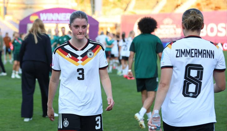 RECORD DATE NOT STATED 10.07.2026 Sarajevo(Bosnia-Herzegovina) Spain-Germany European U19 U-19 Under-19 women s football championship final Lenelotte Müller(L) Germany react after lost match :S.Sandic