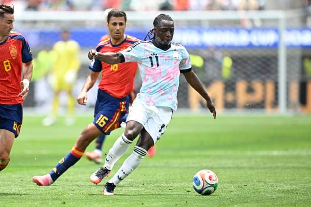 Spain vs Belgium - FIFA World Cup, WM, Weltmeisterschaft, Fussball 2026 LOS ANGELES, UNITED STATES OF AMERICA - JULY 10 : Doku Jeremy forward of Belgium pictured during the FIFA World Cup 2026 round of 8 match between Spain and Belgium at the SoFi stadium on July 10, 2026 in Los Angeles, United States of America, 10 07 2026 Los Angeles United States of America  Copyright: xNicoxVereeckenx