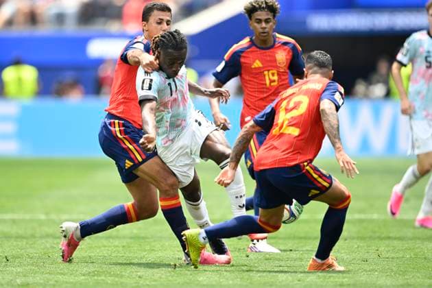 Spain vs Belgium - FIFA World Cup, WM, Weltmeisterschaft, Fussball 2026 LOS ANGELES, UNITED STATES OF AMERICA - JULY 10 : Doku Jeremy forward of Belgium pictured during the FIFA World Cup 2026 round of 8 match between Spain and Belgium at the SoFi stadium on July 10, 2026 in Los Angeles, United States of America, 10 07 2026 Los Angeles United States of America  Copyright: xNicoxVereeckenx