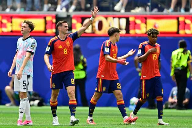 Spain vs Belgium - FIFA World Cup, WM, Weltmeisterschaft, Fussball 2026 LOS ANGELES, UNITED STATES OF AMERICA - JULY 10 : Ruiz Fabian midfielder of Spain celebrates scoring a goal pictured during the FIFA World Cup 2026 round of 8 match between Spain and Belgium at the SoFi stadium on July 10, 2026 in Los Angeles, United States of America, 10 07 2026 Los Angeles United States of America  Copyright: xJanxDexMeuleneirx