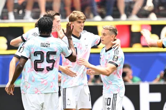 Spain vs Belgium - FIFA World Cup, WM, Weltmeisterschaft, Fussball 2026 LOS ANGELES, UNITED STATES OF AMERICA - JULY 10 : De Ketelaere Charles midfielder of Belgium celebrates after scoring pictured during the FIFA World Cup 2026 round of 8 match between Spain and Belgium at the SoFi stadium on July 10, 2026 in Los Angeles, United States of America, 10 07 2026 Los Angeles United States of America  Copyright: xNicoxVereeckenx