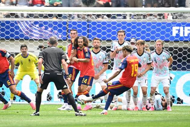 Spain vs Belgium - FIFA World Cup, WM, Weltmeisterschaft, Fussball 2026 LOS ANGELES, UNITED STATES OF AMERICA - JULY 10 : Players of Belgium pictured during the FIFA World Cup 2026 round of 8 match between Spain and Belgium at the SoFi stadium on July 10, 2026 in Los Angeles, United States of America, 10 07 2026 Los Angeles United States of America  Copyright: xNicoxVereeckenx