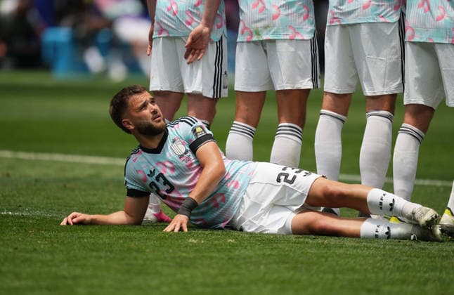 Nicolas Raskin (Belgium) during Spain and Belgium, Quarter final FIFA World Cup, WM, Weltmeisterschaft, Fussball 2026, Los Angeles Stadium, Los Angeles, USA on July 10, 2026. Thor Wegner DeFodi Images. (Photo by DeFodi Images) - *** Nicolas Raskin of Belgium during the Spain vs. Belgium quarterfinal match at the 2026 FIFA World Cup, Los Angeles Stadium, Los Angeles, USA, on July 10, 2026. Photo by DeFodi Images (Thor Wegner)