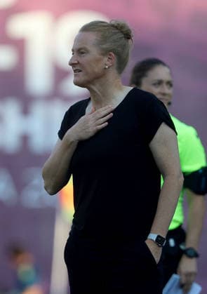RECORD DATE NOT STATED 10.07.2026 Sarajevo(Bosnia-Herzegovina) Spain-Germany European U19 U-19 Under-19 women s football championship f Melanie Behringer Germany head coach :S.Sandic