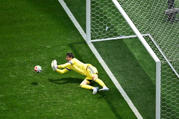Spain v Belgium - FIFA World Cup, WM, Weltmeisterschaft, Fussball 2026 - Quarter Final INGLEWOOD, CALIFORNIA - JULY 10: Goalkeeper Thibaut Courtois of Belgium in action during the 2026 FIFA World Cup Quarter Final match between Spain and Belgium at the Los Angeles Stadium (SoFi Stadium) in Inglewood, California, United States on July 10, 2026. Abdulhamid Hosbas Anadolu California United States. Editorial use only. Please get in touch for any other usage.  Copyright: x2026xAnadoluxAbdulhamidxHosbasx