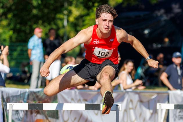 WETZLAR, GERMANY - JULY 10, 2026 : Philip Steinmann (TSV Bayer o4 Leverkusen) competing in the 400m hurdles during the athletics meeting PUMA Fast Arms, Fast Legs at Stadion Wetzlar on July 10, 2026 in Wetzlar, Germany. Hessen Germany Copyright: xAxelxKohringx