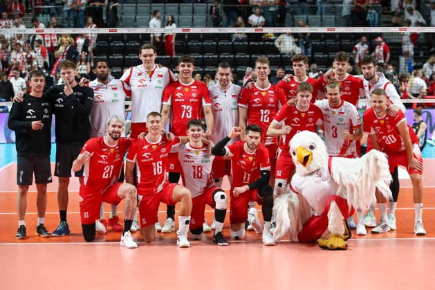 OLSZTYN 10.07.2026 TOWARZYSKI MECZ SIATKARZY: POLSKA - NIEMCY --- MENS VOLLEYBALL FRIENDLY MATCH IN OLSZTYN: POLAND - GERMANY REPREZENTACJA POLSKI TEAM POLAND FOT. ANNA KLEPACZKO FOTOPYK NEWSPIX.PL --- newspix.pl POLAND OUT! 