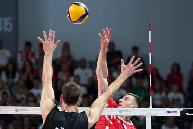 Olsztyn 10.07.2026. Volleyball. Friendly Match Team Poland vs Team Germany in Olsztyn, Poland --- Siatkowka. Mecz towarzyski pomiÄ™dzy ReprezentacjÄÖ Polski a ReprezentacjÄÖ Niemiec w Olsztynie. Persons shown: Kamil Semeniuk Fot. Dominika Chmura Arena Akcji NEWSPIX.PL --- newspix.pl POLAND OUT! 