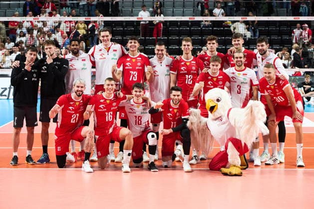 Olsztyn 10.07.2026. Volleyball. Friendly Match Team Poland vs Team Germany in Olsztyn, Poland --- Siatkowka. Mecz towarzyski pomiÄ™dzy ReprezentacjÄÖ Polski a ReprezentacjÄÖ Niemiec w Olsztynie. Persons shown: Reprezentacja Polski Fot. Dominika Chmura Arena Akcji NEWSPIX.PL --- newspix.pl POLAND OUT! 