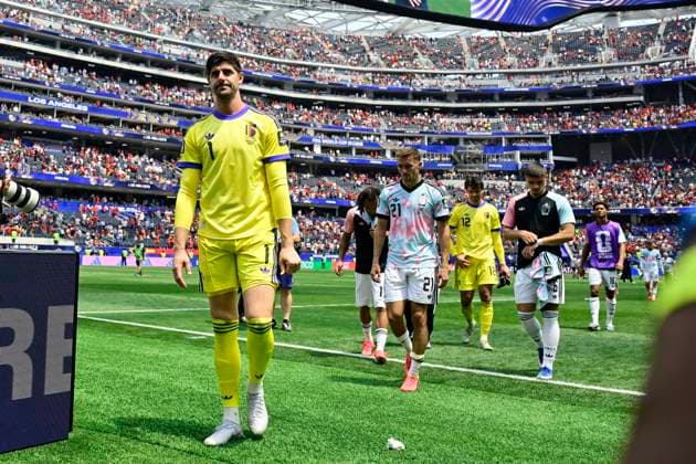 Spain vs Belgium - FIFA World Cup, WM, Weltmeisterschaft, Fussball 2026 LOS ANGELES, UNITED STATES OF AMERICA - JULY 10 : Courtois Thibaut goalkeeper of Belgium pictured during the FIFA World Cup 2026 round of 8 match between Spain and Belgium at the SoFi stadium on July 10, 2026 in Los Angeles, United States of America, 10 07 2026 Los Angeles United States of America  Copyright: xJanxDexMeuleneirx