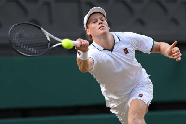 Jannik Sinner, ITA, during semifinal of 2026 All England Lawn Tennis Championships at Wimbledon, mens singles, London, 10 07 2026; - *** Jannik Sinner (ITA) during the semifinal of the 2026 All England Lawn Tennis Championships at Wimbledon, men s singles, London, July 10, 2026 