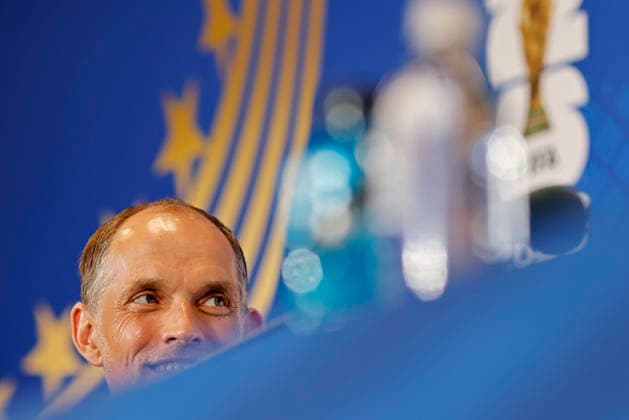 July 10, 2026, Miami, Florida, United States: Thomas Tuchel, head coach of the England speaks during the press conference, PK, Pressekonferenz of England one day ahead of the FIFA World Cup, WM, Weltmeisterschaft, Fussball 2026 quarterfinals match between Norway and England, at Miami Stadium (Hard Rock Stadium) in Miami, Florida, United States on July 10, 2026. Photo: DiaEsportivo Miami United States - ZUMAh208 20260710_zsp_h208_057 Copyright: xHeulerxAndreyx