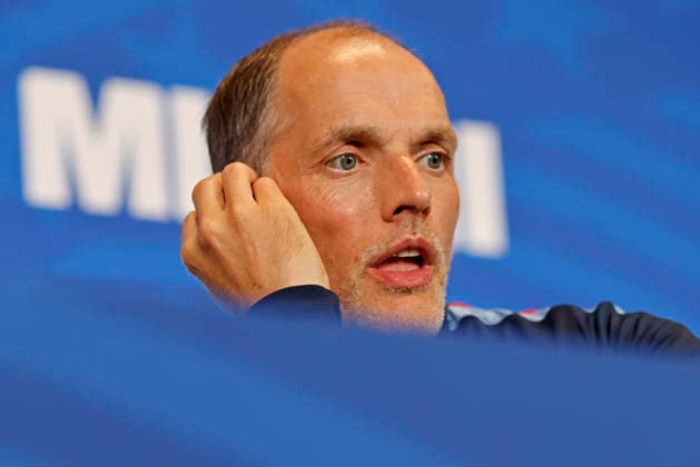 July 10, 2026, Miami, Florida, United States: Thomas Tuchel, head coach of the England speaks during the press conference, PK, Pressekonferenz of England one day ahead of the FIFA World Cup, WM, Weltmeisterschaft, Fussball 2026 quarterfinals match between Norway and England, at Miami Stadium (Hard Rock Stadium) in Miami, Florida, United States on July 10, 2026. Photo: DiaEsportivo FIFA World Cup 2026, England Press Conference, Miami, United States  - ZUMAh208 20260710_zsp_h208_062 Copyright: xHeulerxAndreyx