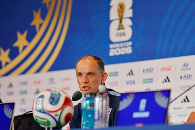 July 10, 2026, Miami, Florida, United States: Thomas Tuchel, head coach of the England speaks during the press conference, PK, Pressekonferenz of England one day ahead of the FIFA World Cup, WM, Weltmeisterschaft, Fussball 2026 quarterfinals match between Norway and England, at Miami Stadium (Hard Rock Stadium) in Miami, Florida, United States on July 10, 2026. Photo: DiaEsportivo Miami United States - ZUMAh208 20260710_zsp_h208_060 Copyright: xHeulerxAndreyx