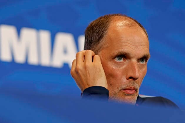 July 10, 2026, Miami, Florida, United States: Thomas Tuchel, head coach of the England speaks during the press conference, PK, Pressekonferenz of England one day ahead of the FIFA World Cup, WM, Weltmeisterschaft, Fussball 2026 quarterfinals match between Norway and England, at Miami Stadium (Hard Rock Stadium) in Miami, Florida, United States on July 10, 2026. Photo: DiaEsportivo Miami United States - ZUMAh208 20260710_zsp_h208_065 Copyright: xHeulerxAndreyx
