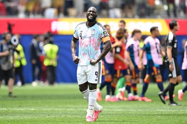 Spain vs Belgium - FIFA World Cup, WM, Weltmeisterschaft, Fussball 2026 LOS ANGELES, UNITED STATES OF AMERICA - JULY 10 : Lukaku Romelu forward of Belgium looking dejected after the FIFA World Cup 2026 round of 8 match between Spain and Belgium at the SoFi stadium on July 10, 2026 in Los Angeles, United States of America, 10 07 2026 Los Angeles United States of America  Copyright: xNicoxVereeckenx