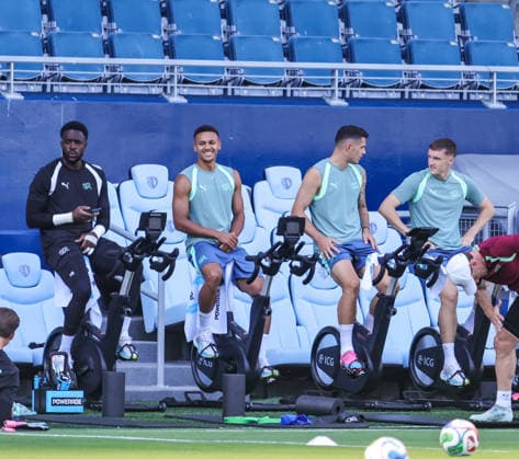 JULY 10, 2026: Switzerland goalkeeper Yvon Mvogo (12) practiced with teammates ahead of their match against Argentina at Sporting Park in Kansas City, KS. CSM FIFA World Cup, WM, Weltmeisterschaft, Fussball 2026: Switzerland JUL 10th  - ZUMAc04_ 20260710_zma_c04_066 Copyright: xRomanxPunox