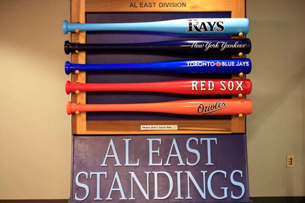 July 10, 2026, St. Petersburg, Florida, USA: A general image of the American East Standing in the Draught Room prior to an MLB, Baseball Herren, USA game between the Tampa Bay Rays and the Seattle Mariners on July 10, 2026 at Tropicana Field. The Rays beat the Mariners 7-2. St. Petersburg USA - ZUMAh180 20260710_zsp_h180_015 Copyright: xKimxHukarix