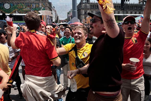 July 10, 2026, Mexico City, Cdmx, Mexico: The Spanish national team, Nationalteam beat Belgium 2oÃ¢1 in a thrilling match the Spaniards scored the winning goal just minutes before the final whistle. Fans from both nationsoÃ¢some Spanish, others BelgianoÃ¢gathered at the Fan Festival to watch the game alongside compatriots. They were joined by Mexicans in costume, including a Merlin the Duck figure, who cheered on the visiting fans as everyone shouted together for the goals, Spain s advancement to the next round, and the unfortunate defeat that ended Belgium s run in the 2026 FIFA World Cup, WM, Weltmeisterschaft, Fussball Mexico City Mexico  - ZUMAp204 20260710_zip_p204_001 Copyright: xJosuexPerezx Spain Defeats Belgium In The World Cup..  - ZUMA0861 0861303916st Copyright: xIMAGO JosuexPerezx