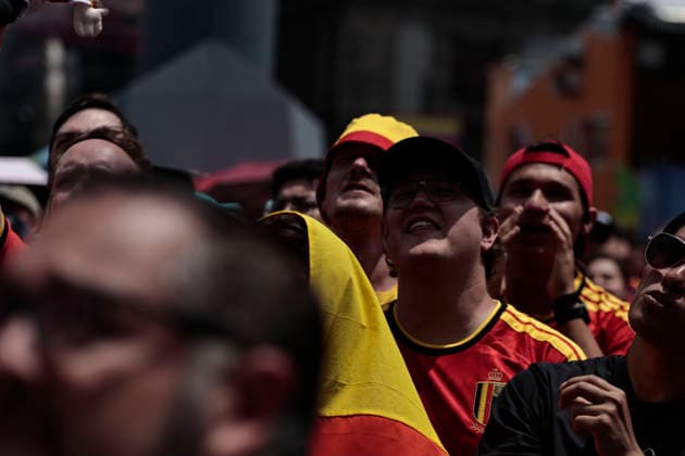 July 10, 2026, Mexico City, Cdmx, Mexico: The Spanish national team, Nationalteam beat Belgium 2oÃ¢1 in a thrilling match the Spaniards scored the winning goal just minutes before the final whistle. Fans from both nationsoÃ¢some Spanish, others BelgianoÃ¢gathered at the Fan Festival to watch the game alongside compatriots. They were joined by Mexicans in costume, including a Merlin the Duck figure, who cheered on the visiting fans as everyone shouted together for the goals, Spain s advancement to the next round, and the unfortunate defeat that ended Belgium s run in the 2026 FIFA World Cup, WM, Weltmeisterschaft, Fussball Mexico City Mexico  - ZUMAp204 20260710_zip_p204_010 Copyright: xJosuexPerezx Spain Defeats Belgium In The World Cup..  - ZUMA0861 0861303944st Copyright: xIMAGO JosuexPerezx