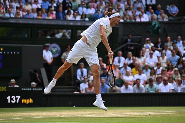2026 Wimbledon - Semi-Final - Alexander Zverev Alexander Zverev (GER) during his semi final match at the 2026 Wimbledon Championships at the AELTC in London, Great Britain, on July 10, 2026. Photo by Corinne Dubreuil ABACAPRESS.COM LONDON United Kingdom  Copyright: xDubreuilxCorinne ABACAx