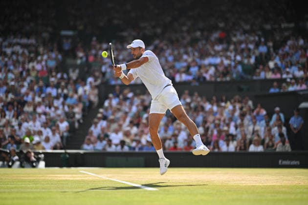 2026 Wimbledon - Semi-Final - Novak Djokovic Novak Djokovic (SRB) during his semi final match at the 2026 Wimbledon Championships at the AELTC in London, Great Britain, on July 10, 2026. Photo by Corinne Dubreuil ABACAPRESS.COM LONDON United Kingdom  Copyright: xDubreuilxCorinne ABACAx