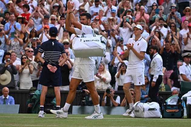 2026 Wimbledon - Semi-Final - Novak Djokovic Novak Djokovic (SRB) during his semi final match at the 2026 Wimbledon Championships at the AELTC in London, Great Britain, on July 10, 2026. Photo by Corinne Dubreuil ABACAPRESS.COM LONDON United Kingdom  Copyright: xDubreuilxCorinne ABACAx