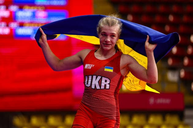 Ringen, U20 EM in Skopje U20 European Championships 53kg WW - Anastasiia Polska (UKR) *** U20 European Championships, 53 kg Open Weight, Anastasiia Polska, UKR Copyright: xJakexKirkmanx xUnitedxWorldxWresx Jake Kirkman United World Wres