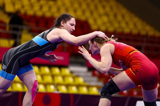 Ringen, U20 EM in Skopje U20 European Championships 62kg WW - Leonie Steigert (GER) df. Albina Kliefas (UKR) *** U20 European Championships, 62 kg Open Weight: Leonie Steigert (GER) def. Albina Kliefas (UKR) Copyright: xJakexKirkmanx xUnitedxWorldxWresx Jake Kirkman United World Wres